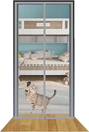 TINBOSE Cat Screen Door 95cm×200cm Door Screen Mesh Pets Proof Screen Door Prevent Pet Escape Door Curtains with Zipper Pet Screen Door for Doorways Bedroom Kitchen Patio (Color : C, Size : 80x200cm) von TINBOSE