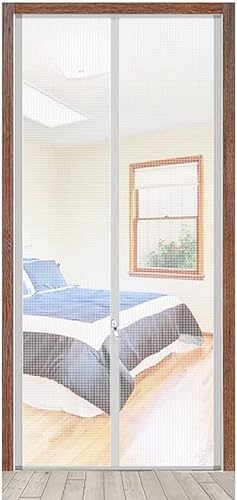 TINBOSE Pet Screen Door 85 × 200 cm Zipper Screen Door Full Strip Zipper Closure Verstärkte Schiebetüren Net Curtain Door for Doorways Bedroom Patio (Color : Silber, Size : 100x220cm) von TINBOSE