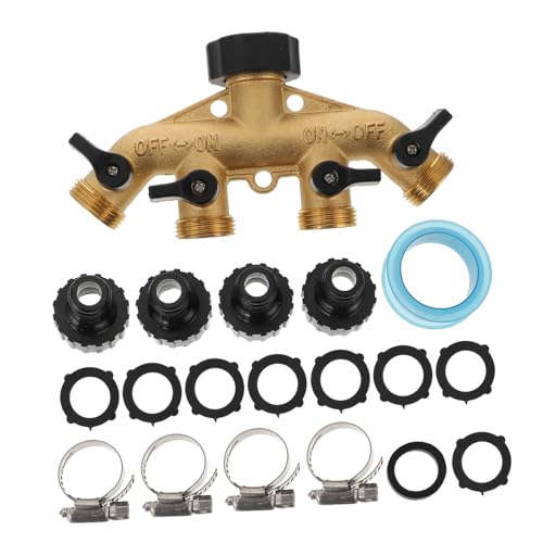 TINEASUR Schlauchverteiler 4 Ventile 3/4 Gartenschlauch-Adapter-kit Für Sprinklernutzung von TINEASUR