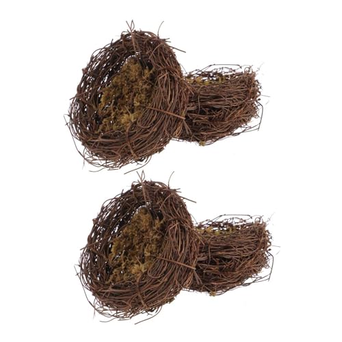 TINEASUR 4 Stück Vogelnest Dekoration, Vogelnest, Künstliche Vogelnester, Großes Vogelnest, Vogelbaumspitze, Künstliche Vogelnester, Dekoratives Kunsthandwerk, Vogelnest Zubehör, Kleine von TINEASUR