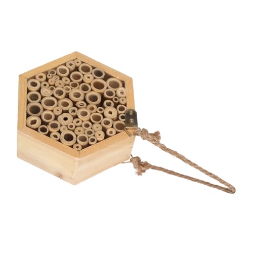 TINEASUR Insektenhaus Außen Haus Für Garten Für Hängend Dame Insekt Bienenstock Im Freien Mehrzweck-insektenhaus Schmetterlingshaus Für Den Garten Heimbienenhaus Honigbienenhaus Holz Beige von TINEASUR