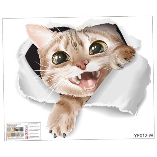 TINEASUR Katzen Toiletten Aufkleber Selbstklebend Abnehmbar Wanddekoration Für Badezimmer Niedliches Design Für Toiletten Und Fliesen Einfach Anzubringen Ohne Werkzeuge von TINEASUR