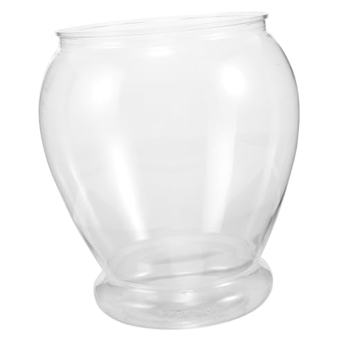 TINEASUR Transparenter Fischbehälter Kleiner Goldfisch-Aquarium-Tank Für Schreibtisch Multifunktionaler Betta-Tank Aus Plastik Für Büros Und Pflanzen-Dekoration von TINEASUR