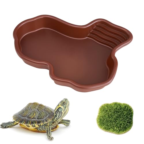 TINGTING Reptilien Badebecken, Schildkröten Wasserschale mit Simulierter Moosstein Reptilien Wasserschale Reptilienschale ür Schlange Bartagamen Schildkröte Gecko TINGTING Reptilien Badebecken, Schildkröten Wasserschale mit Simulierter Moosstein Reptilien Wasserschale Reptilienschale ür Schlange Bartagamen Schildkröte Gecko von TINGTING
