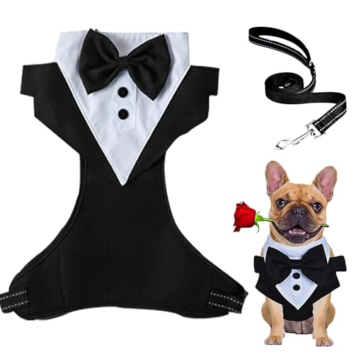 TINGWEN 1 Satz Hundeanzug Welpe Kostüm Shirt Hunde-Hochzeits-Bandana mit Krawatte Halsband Mode Niedlich Haustierzubehör Hübscher Haustieranzug Für Dekorationen für Hunde- und Katzenpartys (L) von anfei