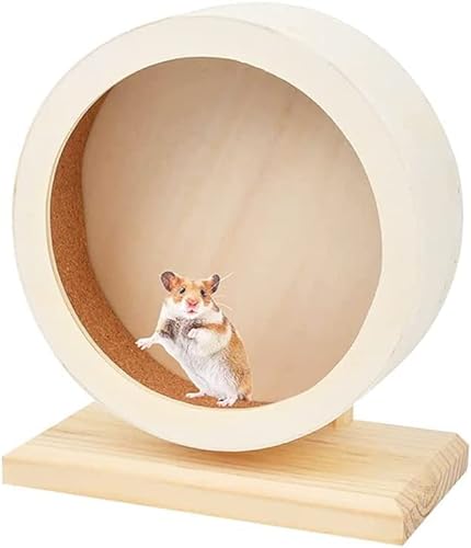 Hamsterrad Holz, Kleintierspielzeug Laufrad,für kleine Haustiere, geräuscharmes Laufrad für Ruhe und Bewegung von syrischen Hamstern, Rennmäusen, Ratten, Mäusen, Zwergen(Φ/ 15 cm) von TINMAGI