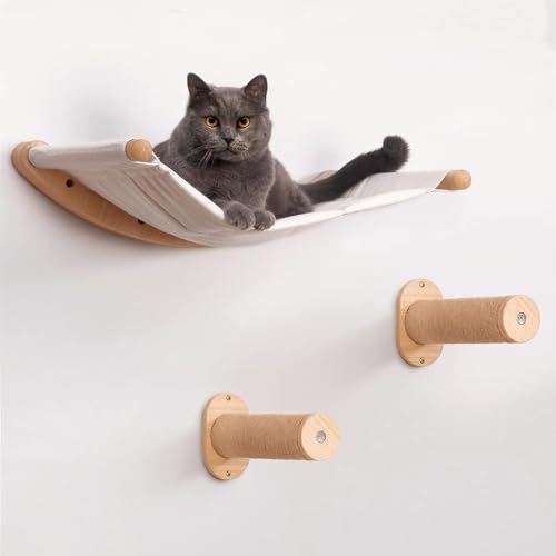 TINMAGI Kletterwand Katzen, Katzenhängematte, Katzenleiter mit Schlafplatz, Katzen Hängematte, Katzen Wandelemente Wandkratzbaum, Katzenbett zum Klettern aus Holz, mit Montagezubehör TINMAGI Kletterwand Katzen, Katzenhängematte, Katzenleiter mit Schlafplatz, Katzen Hängematte, Katzen Wandelemente Wandkratzbaum, Katzenbett zum Klettern aus Holz, mit Montagezubehör von TINMAGI