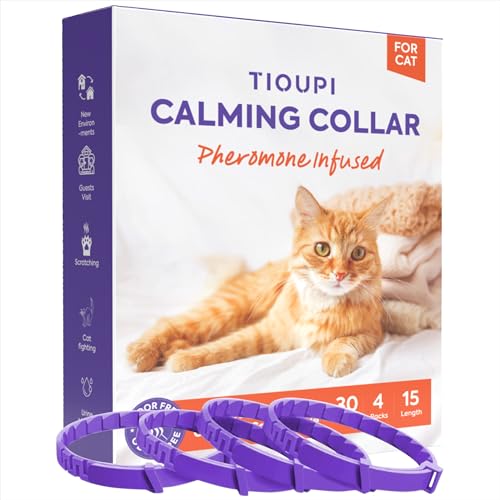 Beruhigendes Halsband für Katzen, Anti-Angst, Linderung von Stress und Angst, Katzen-Pheromon-Halsband, 4 Stück Beruhigendes Halsband für Katzen, Anti-Angst, Linderung von Stress und Angst, Katzen-Pheromon-Halsband, 4 Stück von TIOUPI