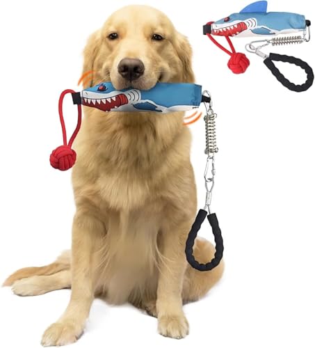 LISPOO Quietschendes Tug of War Hundespielzeug für mittelgroße & kleine Hunde – Interaktives Knistergeräusch-Seil-Zerrspielzeug mit Quietscher, langlebiger Haltegurt zum Spielen im Innen- und von TIPOOP