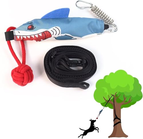 LISPOO Quietschendes Tug-of-War Hundespielzeug für mittelgroße & kleine Hunde – Kauseil mit Stump-Design & Stahlgriff, beißfreundliches Ziehspiel für Indoor/Outdoor Spielen (Knistern & Quietschen) von TIPOOP