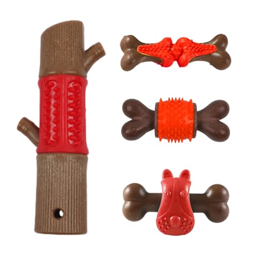 Kauspielzeug für Hunde – Hundekauspielzeug für aggressive Kauer, Hundeknochen-Kauspielzeug für die Gesundheit von Zähnen und Zahnfleisch, Welpenspielzeug Zahnreinigung, mittelgroßes Zahnkauspielzeug von TISSAC