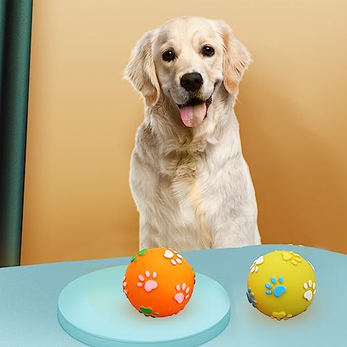 2 Stück Leckerli-Spender-Ballspielzeug für Hunde, Interaktiver Puzzle-Ball für Langsames Futter für Haustiere, Verstellbarer Leckage-Mund, Ball für Langsames Futter für Haustiere, Interaktiver, Bissfe von TITA-DONG