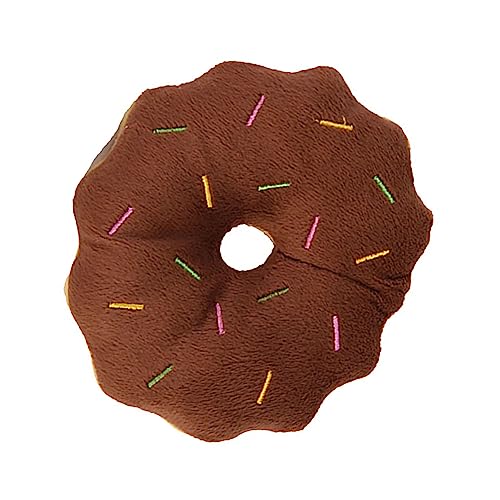 Hunde-Donut-Spielzeug, Gefülltes Conut-Welpenspielzeug, Sicheres, Sorgfältiges Nähen, Lindert Langeweile, Zähneknirschen, Donut, Quietschendes Plüsch-Welpenspielzeug, Lustig, Bissfest,(Braun) von TITA-DONG