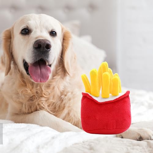 Hunde-Plüschspielzeug, Simulation von Pommes Frites, Weiches Plüsch-Hundespielzeug, Ausgestopftes Hundespielzeug, Hunde-Kauspielzeug, Bissfestes Haustier-Hunde-Stoffspielzeug für das Zähneknirschen Vo von TITA-DONG