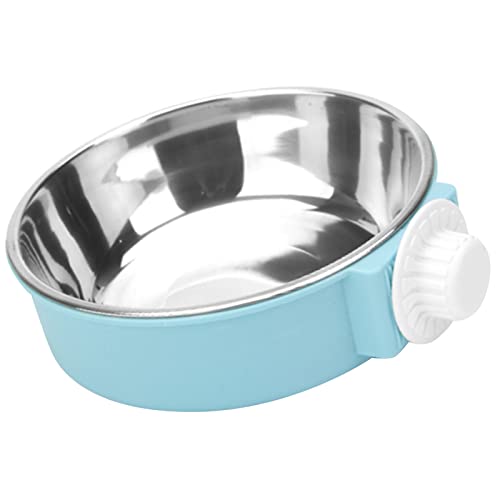 TITA-DONG Käfig-Hundenapf, Abnehmbarer Edelstahl-Hängenapf für Haustierkäfige, Futter- und Wasserspender, Hühnerstallbecher, Verhindert Überlaufen, für Katzen, Hunde, Welpen, Vögel, (Blau) von TITA-DONG