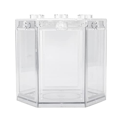 Kleines Betta-Aquarium, Sechseckiges Tragbares Mini-Aquarium, Aquarium-Starter-Sets, Fischschale, Aquarium-Starter-Sets für Schildkröten, Reptilien, Garnelen, Moos, Krabben, Insekten,(Transparent) von TITA-DONG