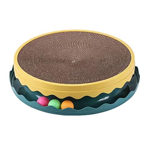 Rundes Katzenkratzspielzeug, Katzenkratzpad mit Ball, Interaktives Trainingsübungsmaus-Spielspielzeug mit Ball, Kratzbrett, Katzenkratzer, Interaktives Katzenspielzeug für das Übungsspiel von(Gelb) Rundes Katzenkratzspielzeug, Katzenkratzpad mit Ball, Interaktives Trainingsübungsmaus-Spielspielzeug mit Ball, Kratzbrett, Katzenkratzer, Interaktives Katzenspielzeug für das Übungsspiel von(Gelb) von TITA-DONG
