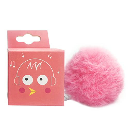 TITA-DONG Katzen-Plüsch-Softball-Spielzeug, Katzen Spielen Spielzeugbälle, Flauschige Plüsch-Tiergeräusche, Haustier-Kick-Spielzeug, Interaktives Katzenspielzeug für Katzenübungen, (Rosa) von TITA-DONG