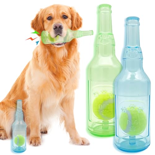 TIVUNORON 2 Stück Hundespielzeug Quietschend Innovatives, Flaschen Kauspielzeug Hunde, Unzerstörbar Hundespielzeug Quietschend, Kauspielzeug für Hunde Interaktives mit Tennisball, für Alle Größen TIVUNORON 2 Stück Hundespielzeug Quietschend Innovatives, Flaschen Kauspielzeug Hunde, Unzerstörbar Hundespielzeug Quietschend, Kauspielzeug für Hunde Interaktives mit Tennisball, für Alle Größen von TIVUNORON