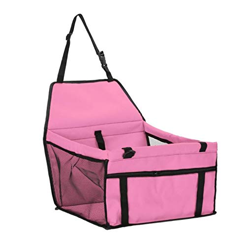 Hundesitzabdeckung Faltender Haustier Hund Träger Pad wasserdichte Hundesitz Tasche Korb Safe Carry House Cat Welpenbeutel Hund Autositz Haustier Produkte (Color : Pink) von TIYGHI