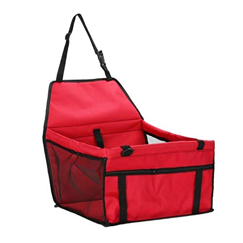 Hundesitzabdeckung Faltender Haustier Hund Träger Pad wasserdichte Hundesitz Tasche Korb Safe Carry House Cat Welpenbeutel Hund Autositz Haustier Produkte (Color : Red) von TIYGHI