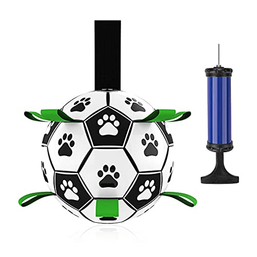 TIYUPA Hund Fußball, Hundespielzeug Ball mit Greiflaschen, 15CM Interaktiver Schwimmender Ball mit Ballpumpe und Nadel, Innen & Außen Spielzeug Hund Ball für kleine und mittelgroße Hunde TIYUPA Hund Fußball, Hundespielzeug Ball mit Greiflaschen, 15CM Interaktiver Schwimmender Ball mit Ballpumpe und Nadel, Innen & Außen Spielzeug Hund Ball für kleine und mittelgroße Hunde von TIYUPA