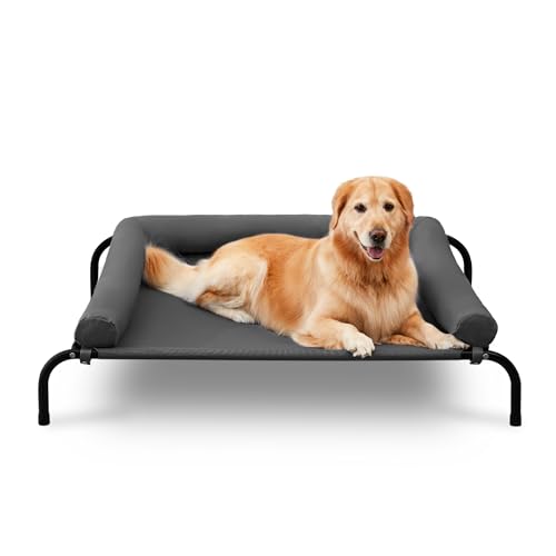 TJ SOULER Outdoor-Hundebett mit abnehmbarem Bloster, kühlendes erhöhtes Hundebett für große Hunde, atmungsaktives, waschbares Netzgewebe, kühlendes erhöhtes Hundebett für Haus und Garten XL Dunkelgrau TJ SOULER Outdoor-Hundebett mit abnehmbarem Bloster, kühlendes erhöhtes Hundebett für große Hunde, atmungsaktives, waschbares Netzgewebe, kühlendes erhöhtes Hundebett für Haus und Garten XL Dunkelgrau von TJSOULER