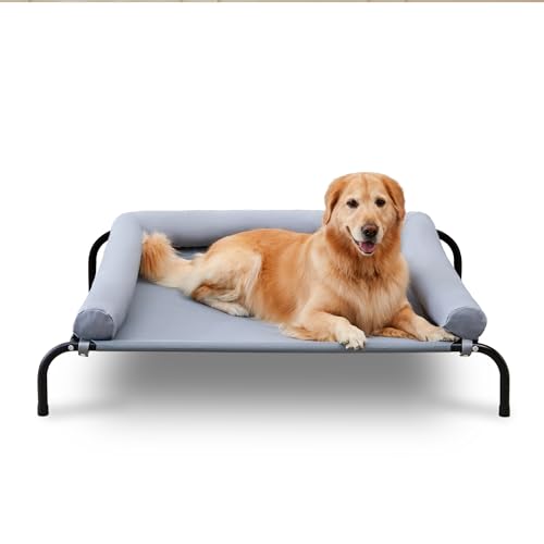 TJSOULER Outdoor-Hundebett mit abnehmbarem Bloster, kühlendes erhöhtes Hundebett für große Hunde, atmungsaktives, waschbares Netzgewebe, Hundebett für Haus und Garten XL grau TJSOULER Outdoor-Hundebett mit abnehmbarem Bloster, kühlendes erhöhtes Hundebett für große Hunde, atmungsaktives, waschbares Netzgewebe, Hundebett für Haus und Garten XL grau von TJSOULER