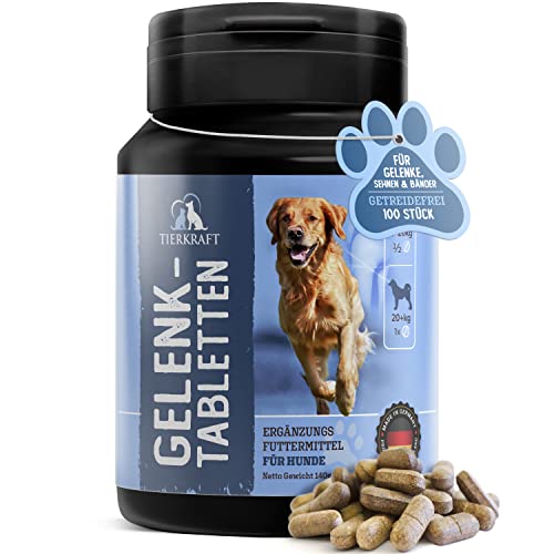 Tierkraft Gelenktabletten für Hunde - Made in Germany - Gelenktabletten mit Grünlippmuschel - Teufelskralle - MSM - 100 Gelenk- & Knochenschutz Tabletten von TK Nature