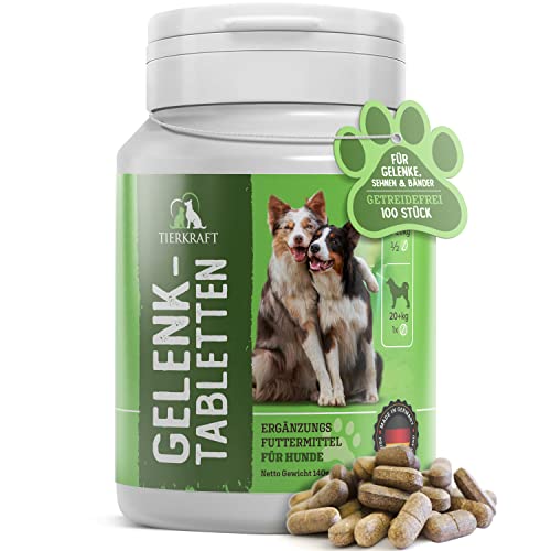 Tierkraft Gelenktabletten für Hunde - Made in Germany - Gelenktabletten Hund mit Grünlippmuschel - Teufelskralle Hund - MSM Hund & Grünlippmuschel Hund - 100 Gelenk- & Knochenschutz Tabletten von TK Nature