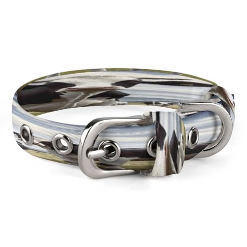 Bauernhof Kuh Bilder Hundehalsband Verstellbares Haustier Halsband Edelstahl D-Ring Halsband Oxford Tuch Katzenhalsband Gurt mit Metallschnalle für kleine, mittelgroße Hunde von TKJMCSW