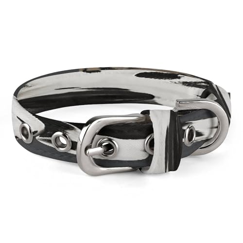 Dalmatiner-Hundehalsband, verstellbar, Edelstahl, D-Ring-Halsband, Oxford-Stoff, Katzenhalsband mit Metallschnalle, für kleine, mittelgroße Hunde von TKJMCSW