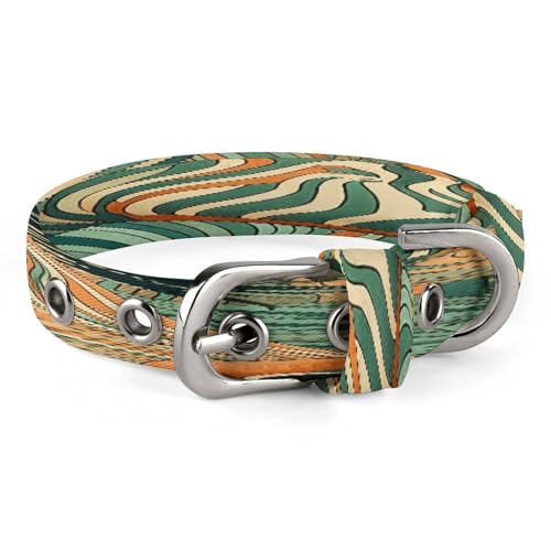 Hundehalsband mit dekorativem Muster, verstellbar, Edelstahl, D-Ring-Halsband, Oxford-Stoff, Katzenhalsband mit Metallschnalle, für kleine, mittelgroße Hunde Hundehalsband mit dekorativem Muster, verstellbar, Edelstahl, D-Ring-Halsband, Oxford-Stoff, Katzenhalsband mit Metallschnalle, für kleine, mittelgroße Hunde von TKJMCSW