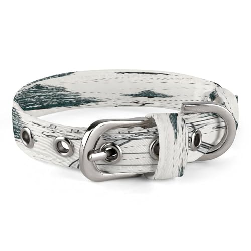 Skilift mit Tannenbaum-Hundehalsband, verstellbar, Edelstahl, D-Ring-Halsband, Oxford-Stoff, Katzenhalsband mit Metallschnalle, für kleine, mittelgroße Hunde von TKJMCSW