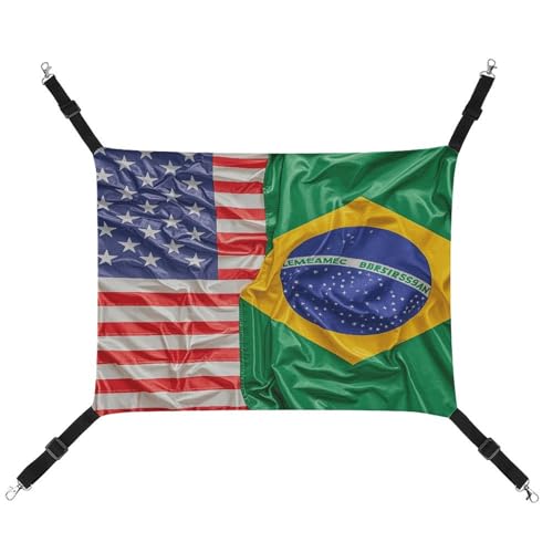 TKJMCSW Amerikanische und brasilianische Flaggen, Katzenkäfig-Hängematte, Katzenhängematte für Käfig, Ratten, Frettchen, Hängematte, Katzenhängematte für große Katzen, hängendes Katzenbett, TKJMCSW Amerikanische und brasilianische Flaggen, Katzenkäfig-Hängematte, Katzenhängematte für Käfig, Ratten, Frettchen, Hängematte, Katzenhängematte für große Katzen, hängendes Katzenbett, von TKJMCSW