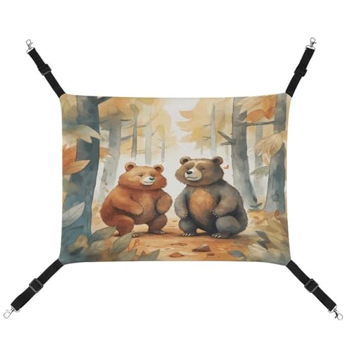 TKJMCSW Bear in Woods Katzenkäfig-Hängematte, Katzenhängematte für Käfig, Rattenhängematte, Frettchen-Hängematte, Katzenhängematte für große Katzen, hängendes Katzenbett, Katzenhängematte, Bett, von TKJMCSW