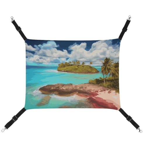 TKJMCSW Caribbean Scenery Katzenkäfig-Hängematte, Katzenhängematte für Käfig, Ratten, Frettchen, Hängematte, Katzenhängematte für große Katzen, hängendes Katzenbett, Katzenhängematte, Bett, TKJMCSW Caribbean Scenery Katzenkäfig-Hängematte, Katzenhängematte für Käfig, Ratten, Frettchen, Hängematte, Katzenhängematte für große Katzen, hängendes Katzenbett, Katzenhängematte, Bett, von TKJMCSW