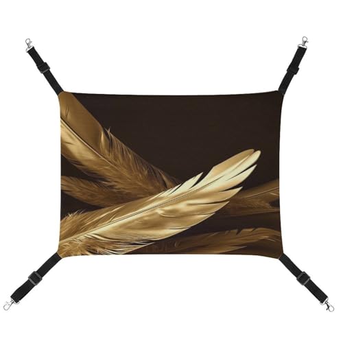 TKJMCSW Golden Feathers Katzenkäfig-Hängematte Katzenhängematte für Käfig Rattenhängematte Frettchen Hängematte Katzenhängematte für große Katzen Hängende Katzenbett Katzenhängematte Bett Chinchilla von TKJMCSW