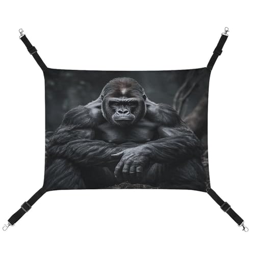 TKJMCSW Gorilla auf dem Boden Katzenkäfig Hängematte Katzenhängematte für Käfig Ratten Hängematte Frettchen Hängematte Katzenhängematte für große Katzen Hängende Katzenbett Katzenhängematte Bett von TKJMCSW