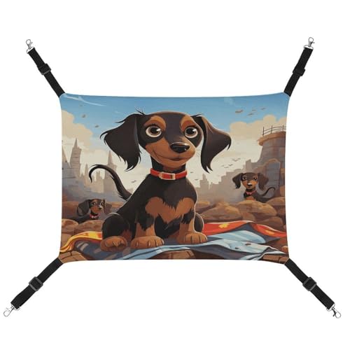 TKJMCSW I Love My Dog Dackel Katzenkäfig Hängematte Katzenhängematte für Käfig Ratten Hängematte Frettchen Hängematte Katzenhängematte für große Katzen Hängende Katzenbett Katzenhängematte Bett von TKJMCSW