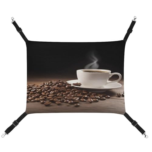 TKJMCSW Kaffeetasse und Kaffeebohnen Katzenkäfig Hängematte Katzenhängematte für Käfig Ratten Hängematte Frettchen Hängematte Katzenhängematte für große Katzen Hängende Katzenbett Katzenhängematte von TKJMCSW