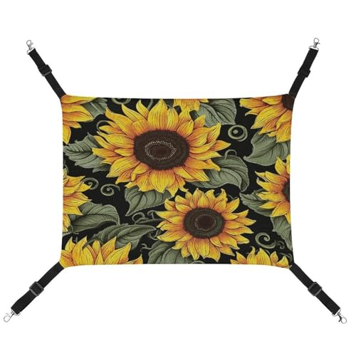 TKJMCSW Katzenhängematte mit Sonnenblumen-Motiv, Katzenhängematte für Käfig, Ratten, Frettchen, Frettchen, Katzenhängematte für große Katzen, hängendes Katzenbett, Katzenhängematte, Bett, TKJMCSW Katzenhängematte mit Sonnenblumen-Motiv, Katzenhängematte für Käfig, Ratten, Frettchen, Frettchen, Katzenhängematte für große Katzen, hängendes Katzenbett, Katzenhängematte, Bett, von TKJMCSW