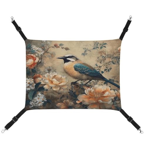 TKJMCSW Klassische Muster Blumen Katzenkäfig Hängematte Katze Hängematte für Käfig Ratten Hängematte Frettchen Hängematte Katze Hängematte für große Katzen Hängende Katzenbett Katzenhängematte Bett von TKJMCSW