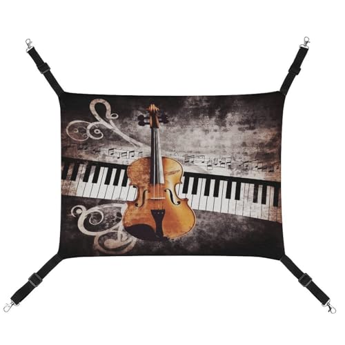 TKJMCSW Klavier Violine Musiknoten Katzenkäfig Hängematte Katze Hängematte für Käfig Ratten Hängematte Frettchen Hängematte Katze Hängematte für große Katzen Hängende Katzenbett Katzenhängematte Bett von TKJMCSW
