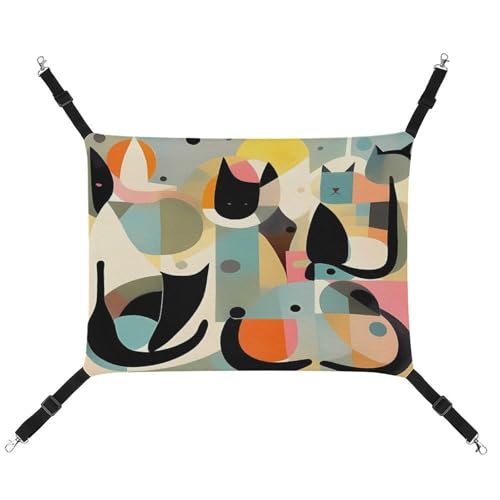 TKJMCSW Mid Century Moderne Kunst Katzenkäfig Hängematte Katzenhängematte für Käfig Ratten Hängematte Frettchen Hängematte Katzenhängematte für große Katzen Hängende Katzenbett Katzenhängematte Bett von TKJMCSW