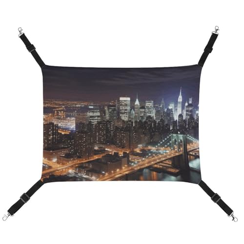 TKJMCSW New York Night Cat Cage Hammock Cat Hammock for Cage Rat Hammock Frettchen Hammock Cat Hammock for Large Cats Hanging Cat Bed Cat Hammock Bed Chinchilla Hammock Pet Hammock von TKJMCSW