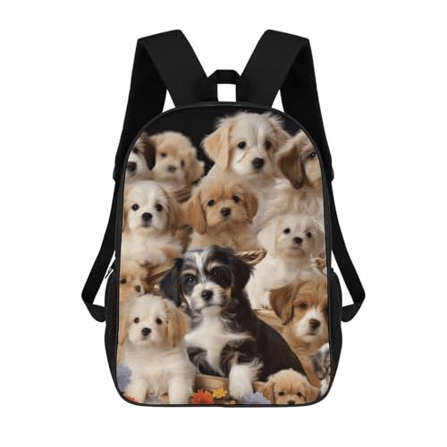 TKJMCSW Niedlicher Haustier-Rucksack für Damen und Herren, 43,2 cm (17 Zoll) Laptop-Rucksäcke, lässiger Tagesrucksack, Handgepäck-Rucksack, wasserdicht, schwarz, Büchertasche, Arbeit, Reisen von TKJMCSW