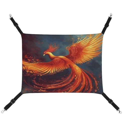 TKJMCSW Orange Red Phoenix Katzenkäfig Hängematte Katzenhängematte für Käfig Ratten Hängematte Frettchen Hängematte Katzenhängematte für große Katzen Hängende Katzenbett Katzenhängematte Bett von TKJMCSW