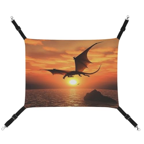 TKJMCSW Sea Sunset Flying Dragon Cat Cage Hammock Cat Hammock for Cage Rat Hammock Frettchen Hammock Cat Hammock for Large Cats Hanging Cat Bed Chinchilla Hammock Pet Hammock von TKJMCSW