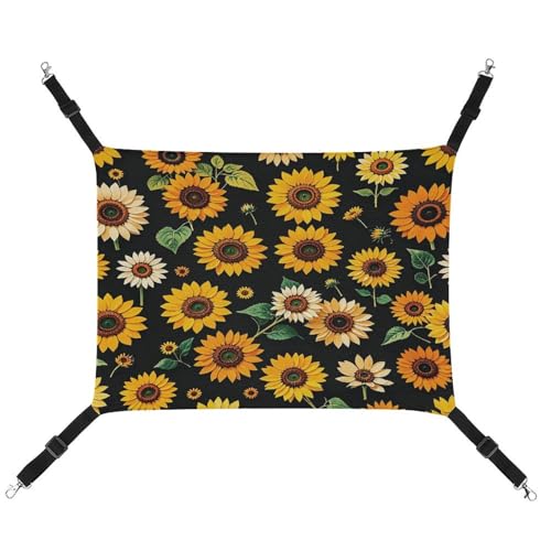 TKJMCSW Sonnenblumen-Katzenkäfig-Hängematte für Käfig, Ratten, Frettchen, Frettchen-Hängematte, Katzenhängematte für große Katzen, hängendes Katzenbett, Katzenhängematte, Bett, Chinchilla-Hängematte, von TKJMCSW